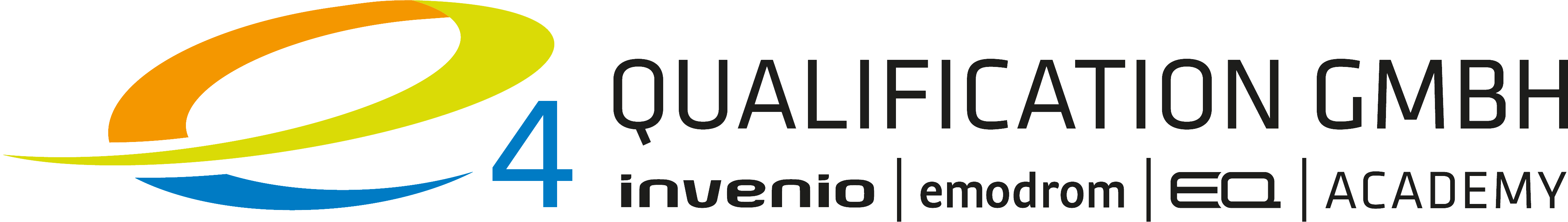 Logo der e4 QUALIFICATION und Partner der emodrom event + services
